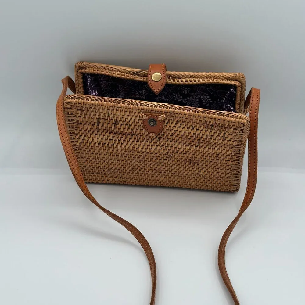 Pink Haley Handmade Rattan Crossbody Bag – Bali Style - Picture 4 of 7